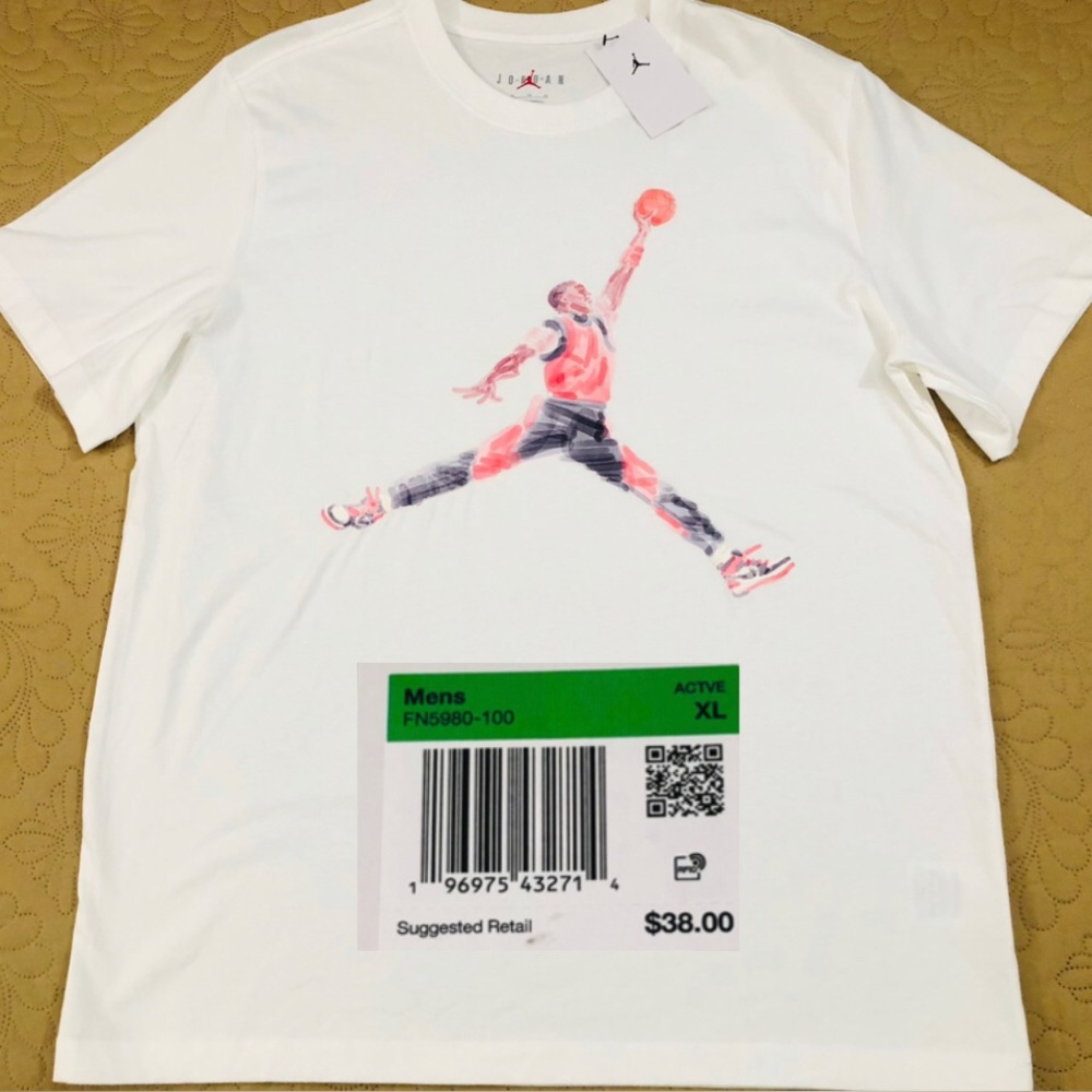 NEW..MEN XL JORDAN JUMPMAN WATERCOLOR PRINT SS CREW TEE..